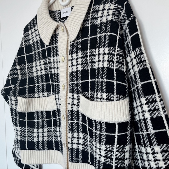 New Barrie Checked 100% Cashmere Cardigan Women Size M NWOT - Picture 4 of 17